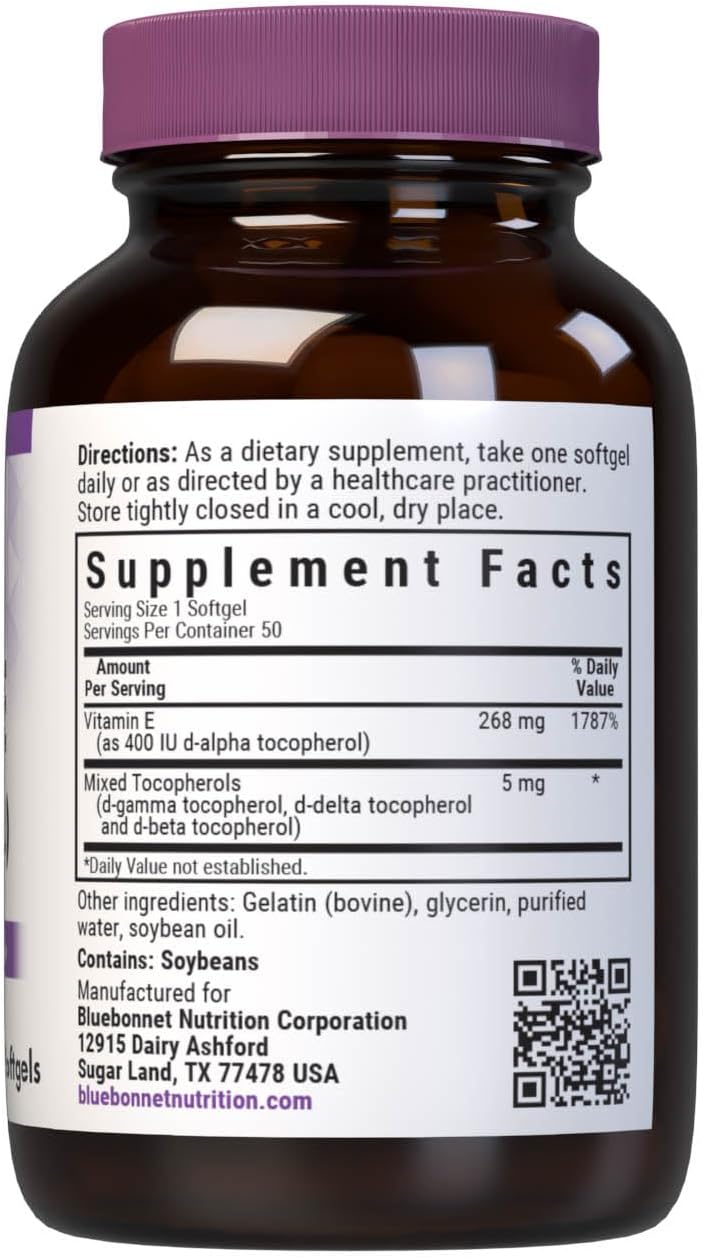 BlueBonnet Vitamin E 400 IU Softgels, 50 Servings - Image 2
