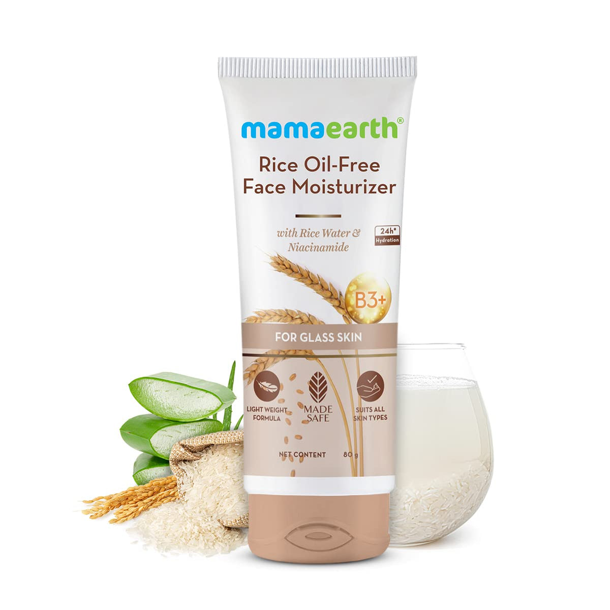 Mamaearth Rice Oil-Free Face Moisturiser with Rice Water & Niacinamide, 80g - Image 2