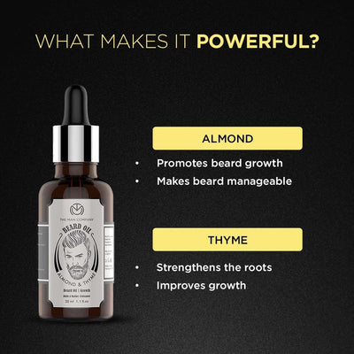 The Man Company Beard Oil with Almond & Thyme and Derma Roller - 30ml - Image 5