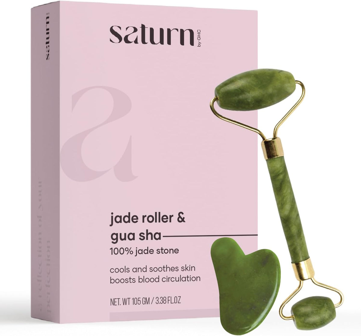 GHC Saturn Jade roller & gua sha 105 gm