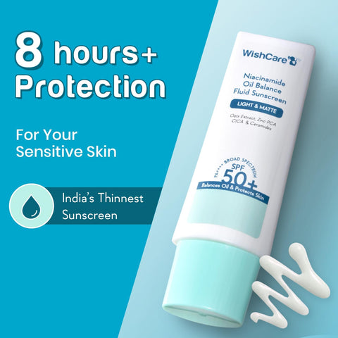 WishCare Niacinamide Oil Balance Sunscreen SPF 50 PA++++ - Light & Matte Sunscreen for Oily Skin