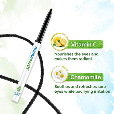 Mamaearth Charcoal Black Long Stay Kajal - Waterproof, Vitamin C & Chamomile, Retractable, 1 Unit - Image 5