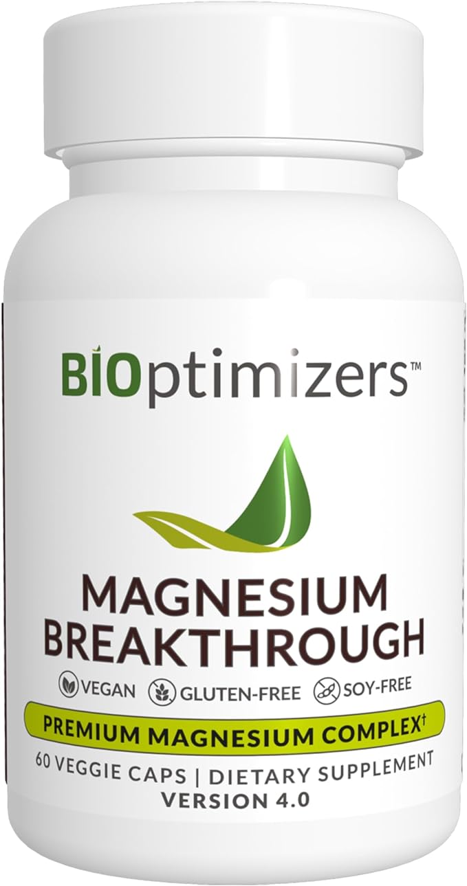 BiOptimizers Magnesium Breakthrough Supplement - Brain Health - 60 Capsules