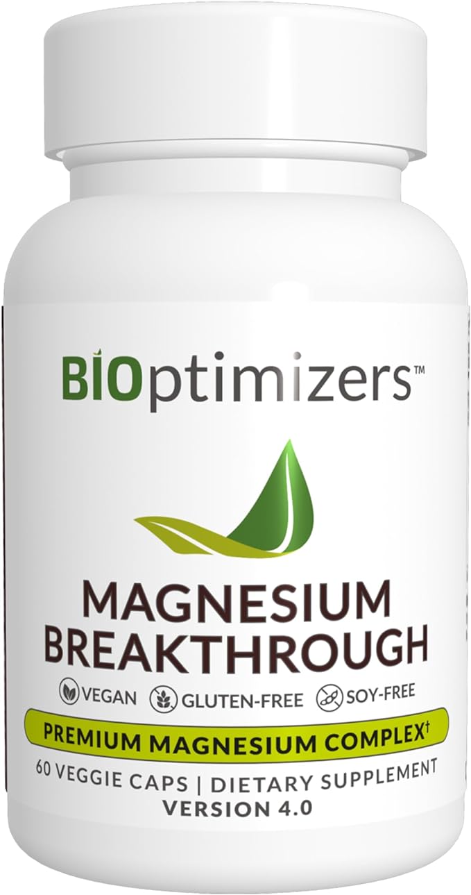 BiOptimizers Magnesium Breakthrough Supplement Brain Supplement 60 Capsules