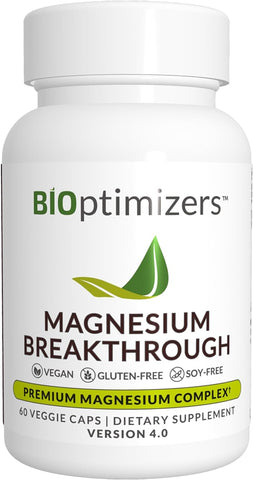 BiOptimizers Magnesium Breakthrough Supplement Brain Supplement 60 Capsules