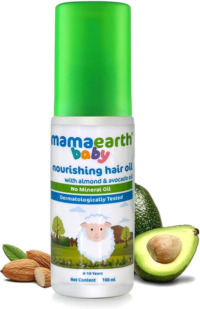 Mamaearth Nourishing Hair Oil for Babies - Almond, Coconut, Jojoba - 100ml - Image 2