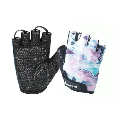 Burnlab Flex Gym Gloves - Weightlifting & Cycling, Large, White & Green