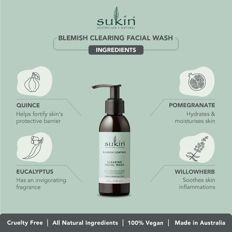 Sukin Blemish Control Clearing Facial Wash 125Ml