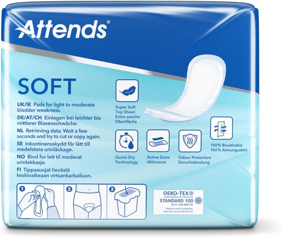 Attends Soft 4 Super Pads - Discreet Bladder Protection - 12 x 10 - Image 3
