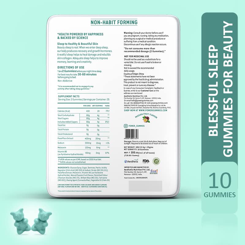 Power Gummies Melatonin Gummies - 10 Count Vitamin Supplement - Image 5
