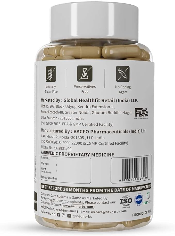 Neuherbs Test-On Ayurvedic Formula Capsules - 60 Count - Image 2