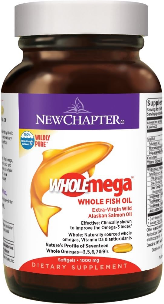 New Chapter WHOLEmega Whole Fish Oil - 1000mg, 60 Softgels