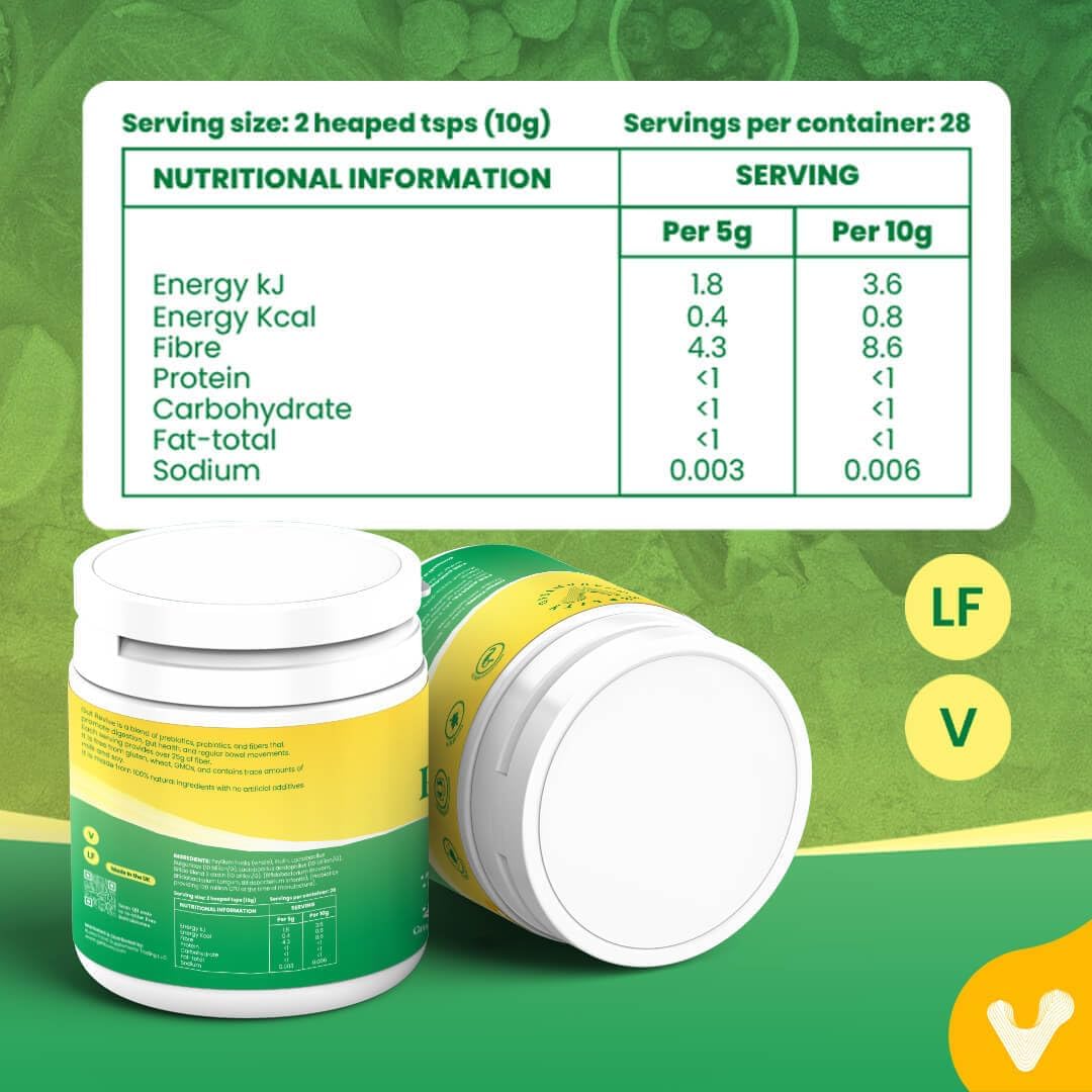 Valeo Gut Revive Powder - Psyllium Husk, Prebiotics & Probiotics - 280g - Image 8