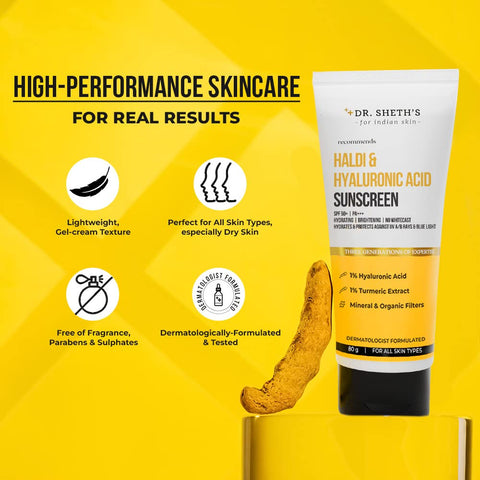 Dr. Sheth's Haldi & Hyaluronic Acid Sunscreen 80 gm