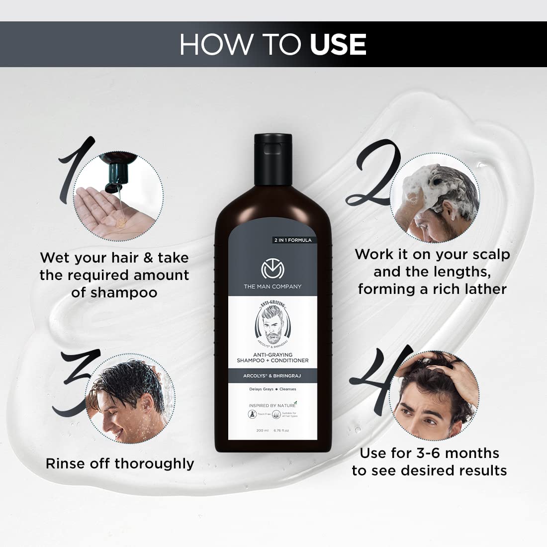 The Man Company Anti Grey 2-in-1 Shampoo & Conditioner, 200ml - Image 8