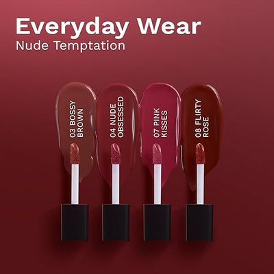 Pilgrim Mini Liquid Lipstick Pack - Nude Temptation, 4 x 4ml - Image 2