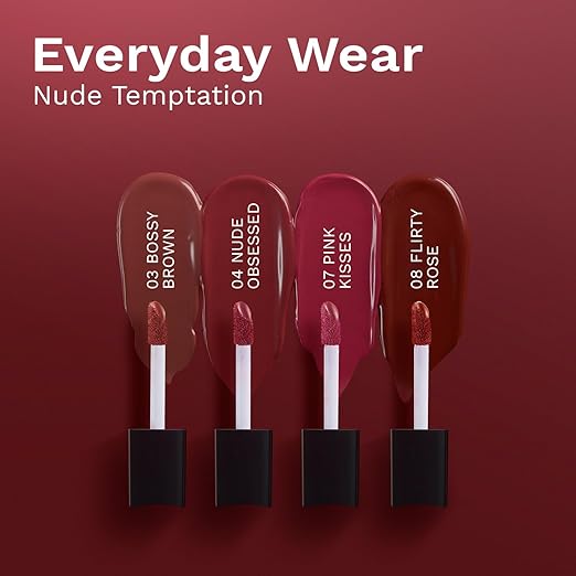 Pilgrim Mini Liquid Lipstick Pack - Nude Temptation, 4 x 4ml - Image 2