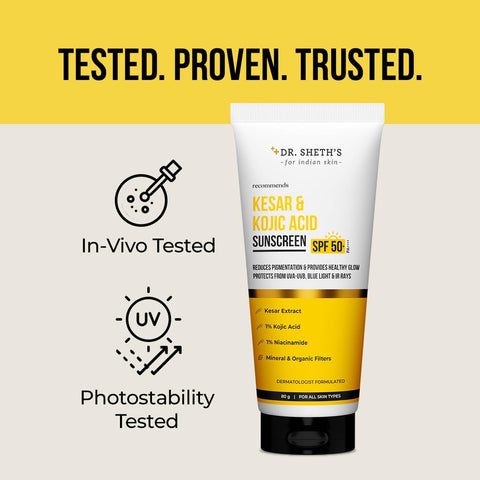 Dr. Sheth'S Kesar & Kojic Acid Sunscreen 80Gm