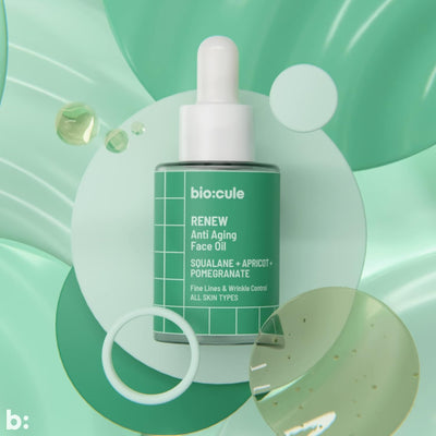 Biocule Renew Anti-Aging Face Oil with Squalane, Apricot & Pomegranate - 15ml - Image 2