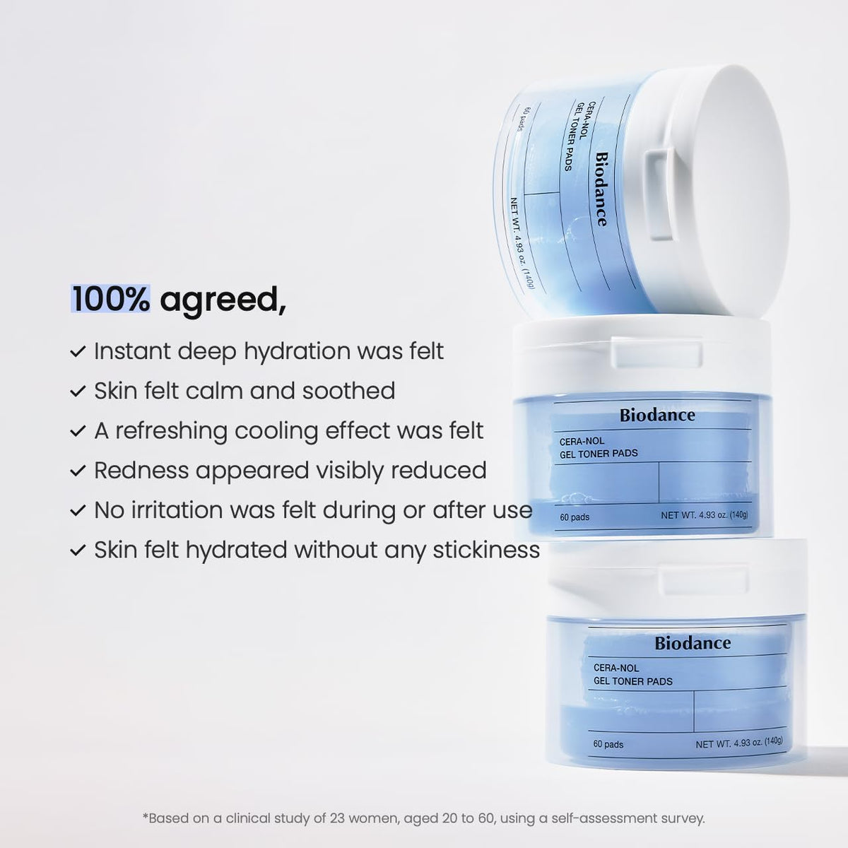 Biodance Cera-nol Gel Toner Pads - Face Serums & Treatments, 60 Pads - Image 3