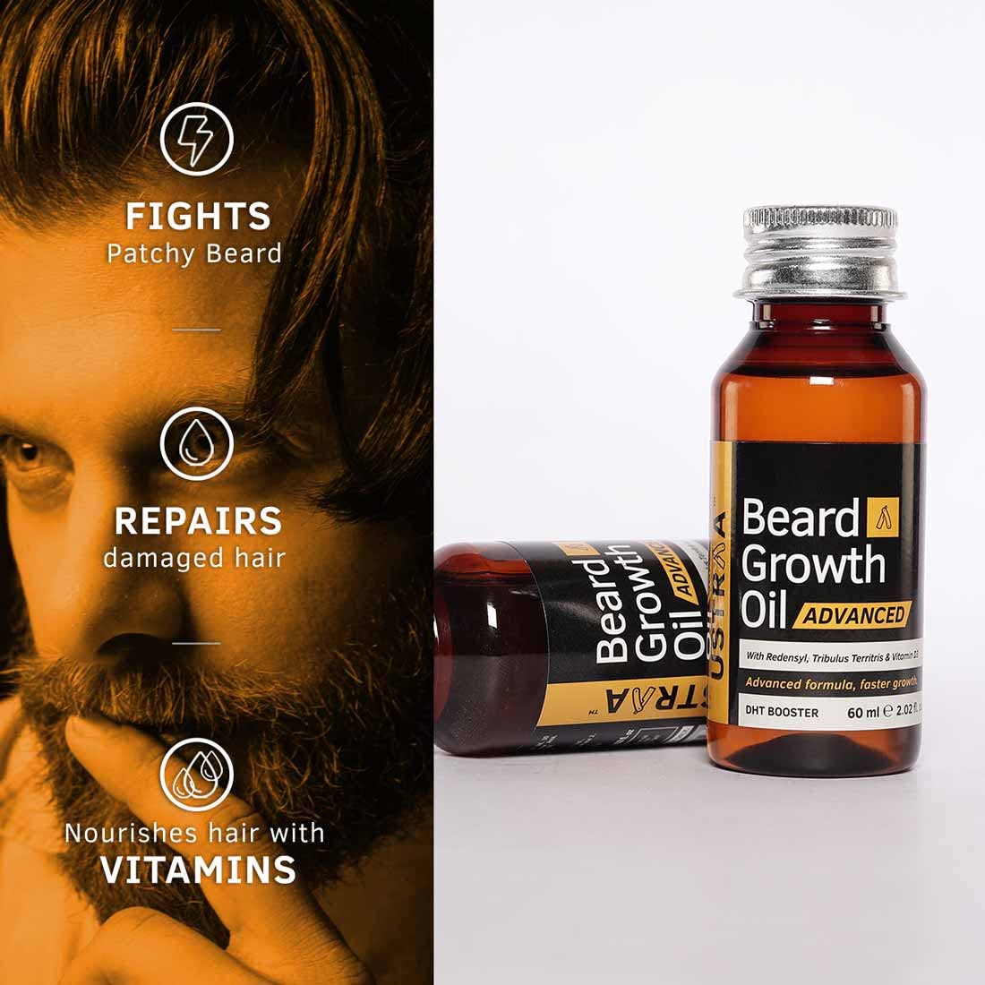 Ustra Beard Growth Oil with REDENSYL - Hair Stimulating Formula, 60ml - Image 2