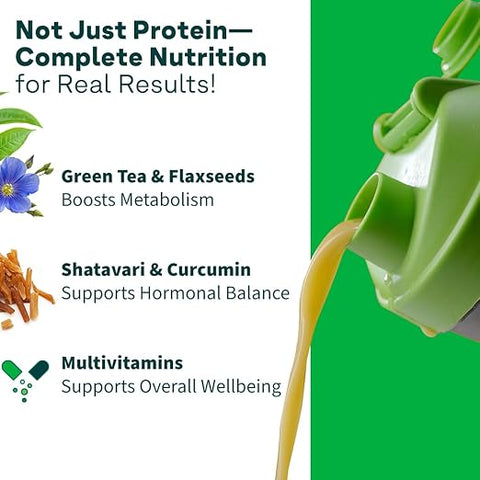 Oziva Protein & Herbs For Women, Vanilla Almond, 500G Natural Protein Powder For Weight Control, Better Metabolism & Hormonal Balance, 23G Whey Protein, Ayurvedic Herbs, Certified Clean