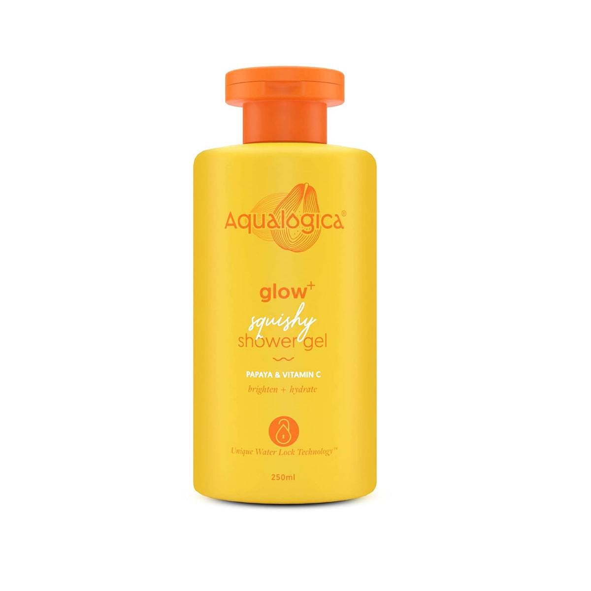 AQUALOGICA Glow+ Squishy Shower Gel with Papaya & Vitamin C - 250ml