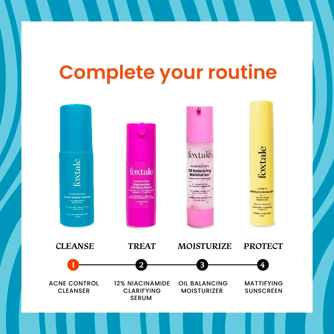 Foxtale Acne Control Cleanser 2% Salicylic Acid 100ml - For Oily & Acne Prone Skin - Image 7