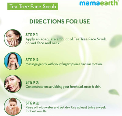 Mamaearth Tea Tree Face Scrub - Skin Purification, 100g - Image 6