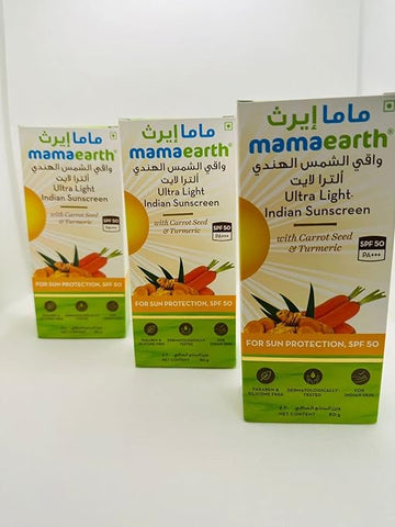 Mamaearth Ultra Light Indian Sunscreen 3 Pack 80 g