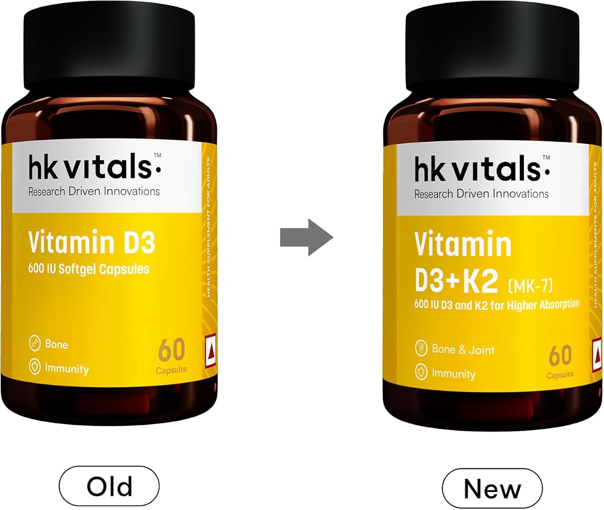 HK Vitals Vitamin D3 600 IU Capsules with Sunflower Oil - 60 Count - Image 2