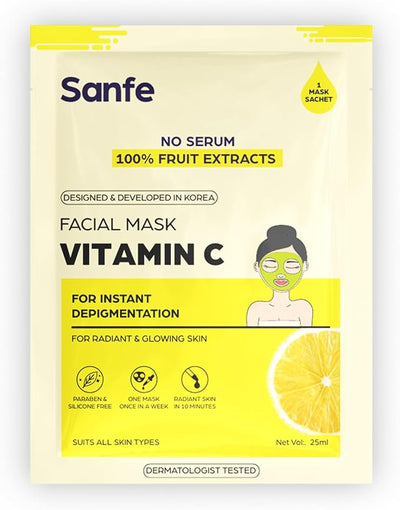 Sanfe Instant Depigmentation Vitamin C Facial Mask 1pc, 25gm