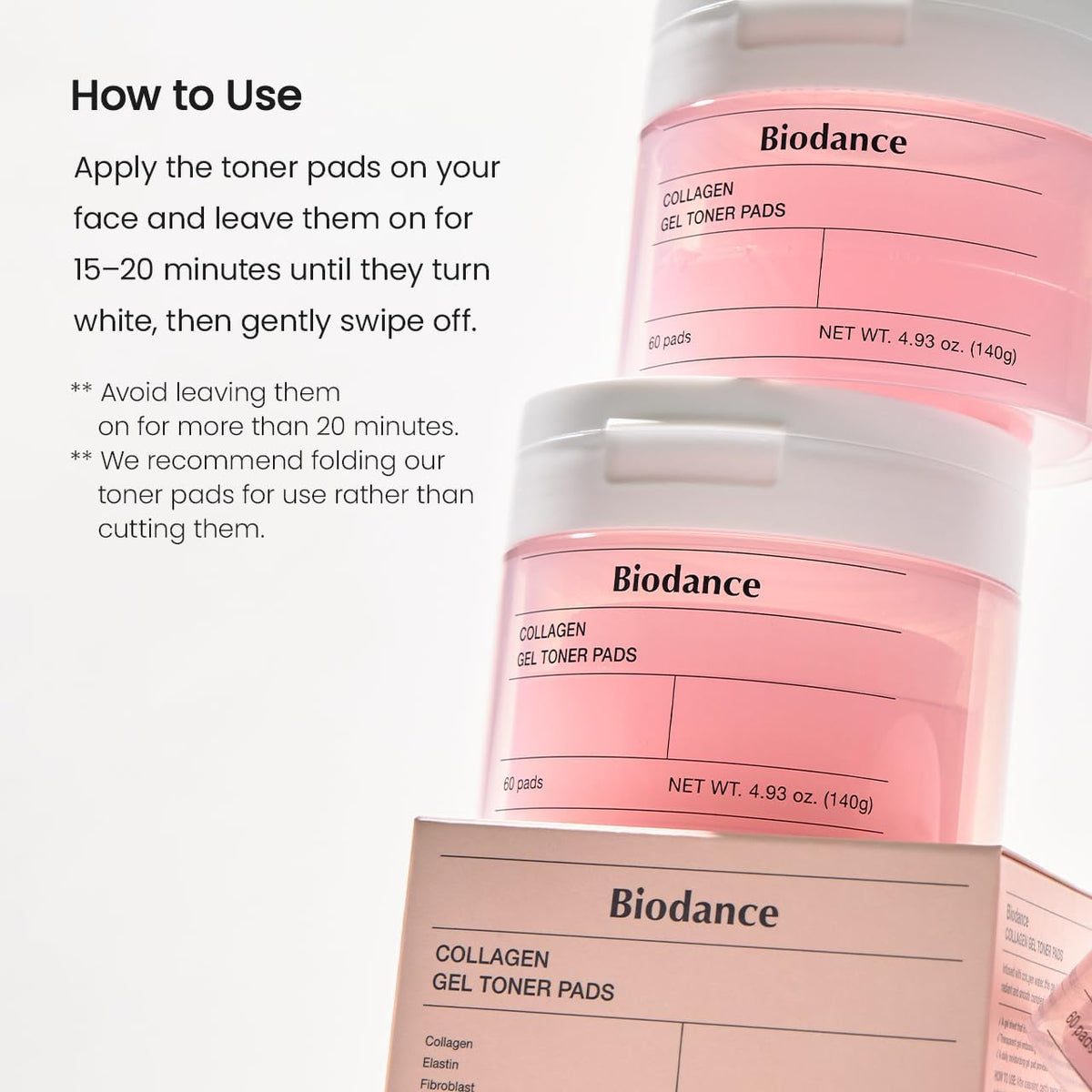 Biodance Collagen Gel Toner Pads - Face Serums & Treatments, 60 Pads - Image 8