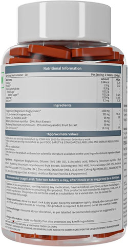 Neuherbs True Magnesium Glycinate Supplement 1600Mg- 60 Tablets