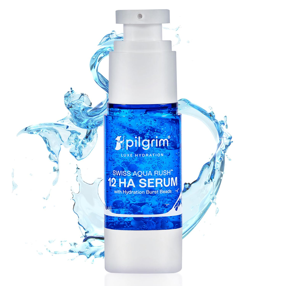 Pilgrim Swiss Aqua Rush 12 HA Serum with Hydration Burst Beads - Face Serum, Hyaluronic Acid, 30ml