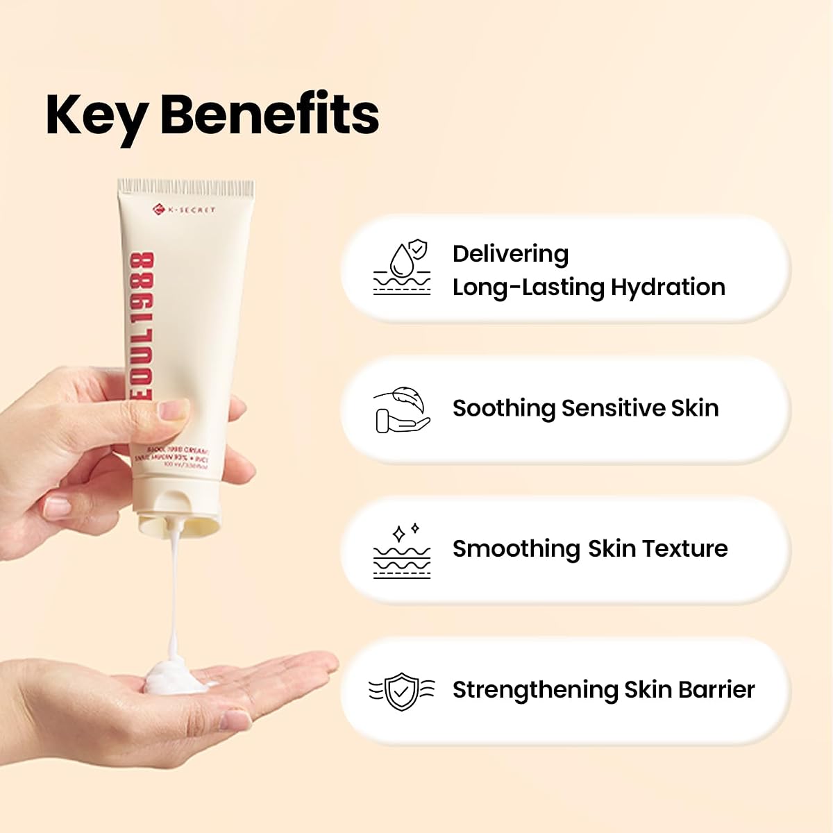 K-SECRET SEOUL 1988 Snail Mucin & Rice Face Moisturiser Cream - 100ml - Image 3