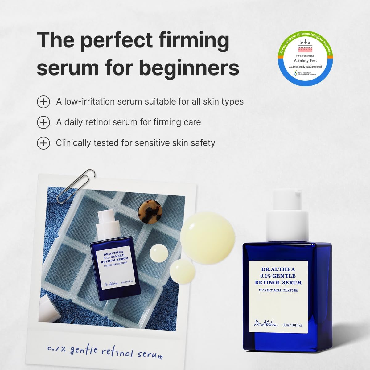 Dr.Althea 0.1% Gentle Retinol Face Serum, Korean Skincare, 30ml - Image 6