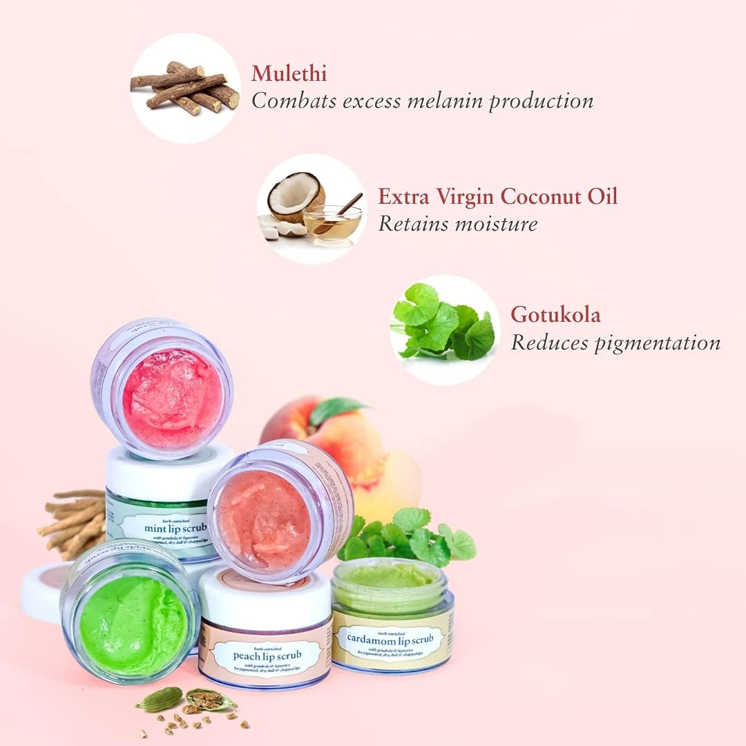 Just Herbs Ayurvedic Rose Lip Scrub & Lip Mask Duo - 30g - Image 4