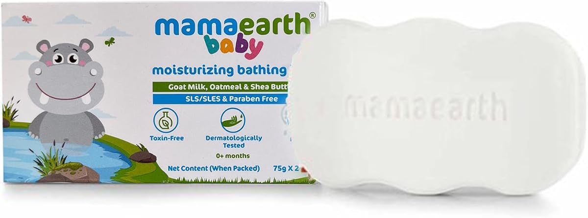 Mamaearth Baby Bathing Soap Bar with Goat Milk & Oatmeal - 75g, Pack of 2 - Image 4