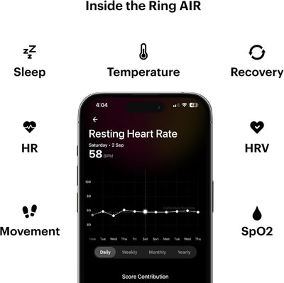 Ultrahuman Air Silver Size-10 Health Monitoring Ring - Image 4