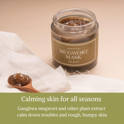 I'M FROM Mugwort Mask 110g - K-Beauty Calm & Soothe Facial Mask - Image 3