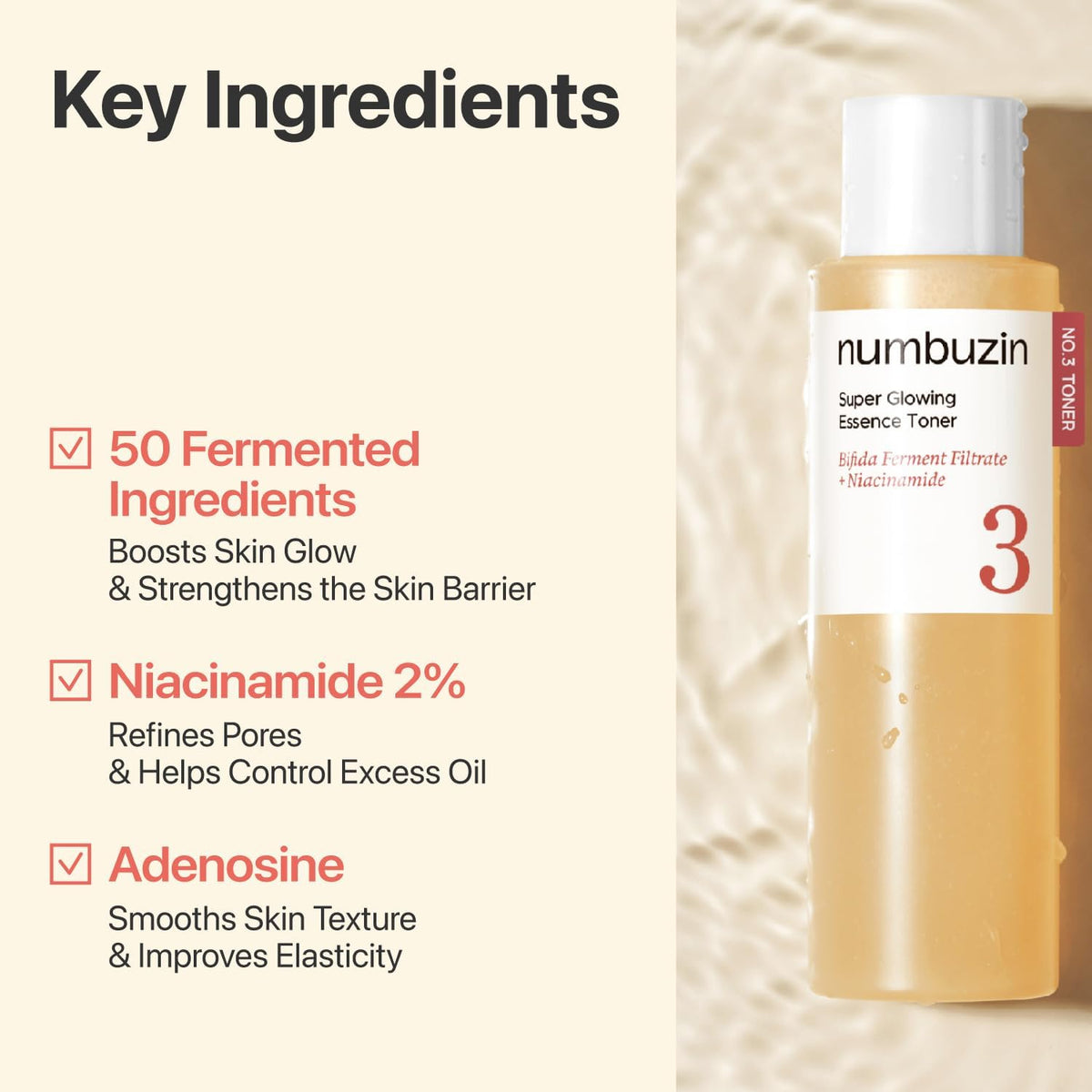 Numbuzin Super Glowing Essence Toner - Face Serum Treatment, 125ml - Image 3