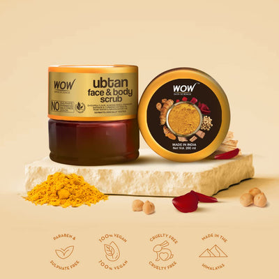 Wow Skin Science Ubtan Face & Body Scrub - Exfoliating Mask, 200ml - Image 7