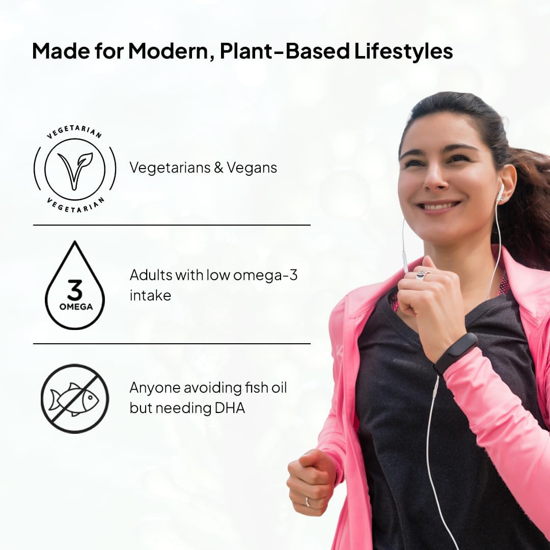 Miduty Veg Omega-3 Capsules - 500mg Algal DHA & EPA, 30 Pack - Image 8