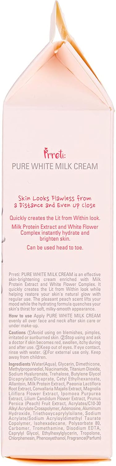 Prreti Pure White Milk Face Moisturiser Cream, 50g - Image 4