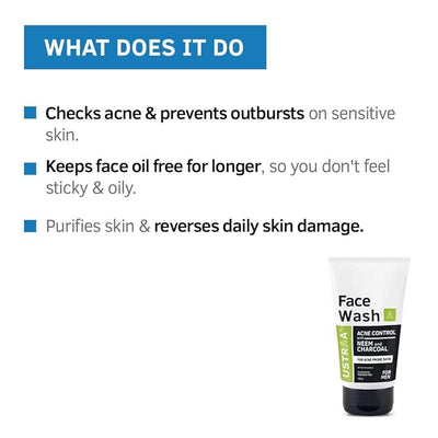 Ustra Face Wash for Acne Control with Neem & Charcoal - 100g - Image 4