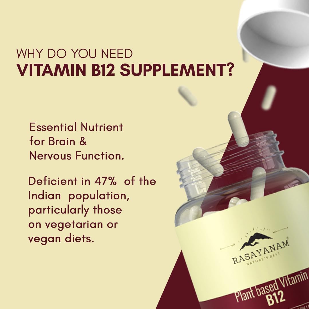 Rasayanam Plant Based Vitamin B12 Capsules - 120 Count - Image 2