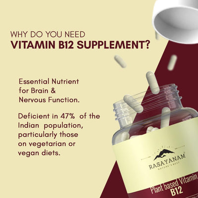 Rasayanam Plant Based Vitamin B12 Capsules - 120 Count - Image 2