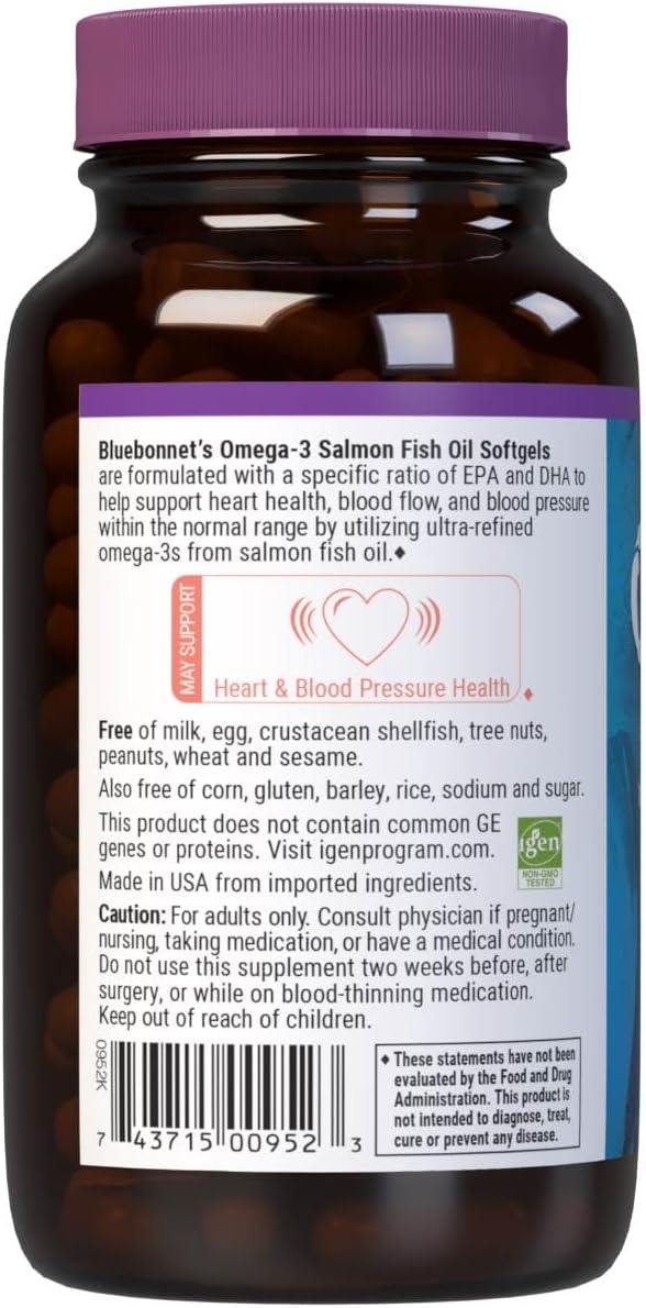 BlueBonnet Nutrition Omega-3 Salmon Oil Softgels - 90 Count - Image 3