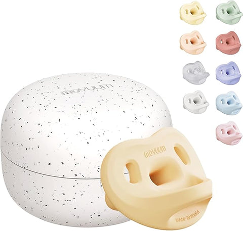 Moyuum All-Silicone Macaron Pacifier with Protective Stage 1 (Up to 3 Months) Case Mango